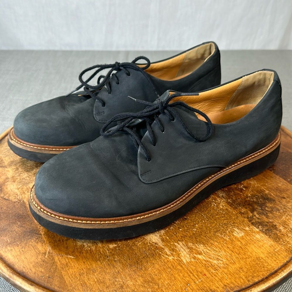 Samuel Hubbard Shoes Wm 10.5 Black Leather Lace Up Oxford Casual Comfort Vibram